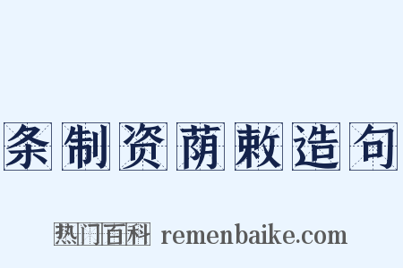 条制资荫敕造句是什么意思的图片